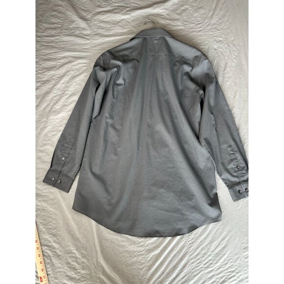 J Ferrar Mens Gray Dress Shirt 1616.5 3233 long sleeve button up cotton collared - Picture 4 of 6